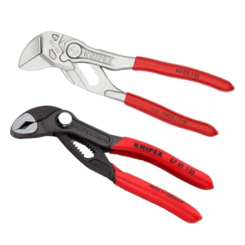 KNIPEX Cobra® Wasserpumpenzange 125 mm + Knipex Zangenschlüssel 125 mm 86 03 125 + 87 01 125 von M.H.B.