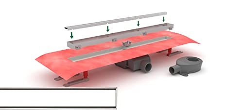 VIGOUR-SET Duschrinne + Designrost individual 3.0 - Variante Design 1000 mm von M.H.B.