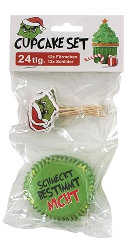 M.Kritzinger's Cupcake Set Weihnachten Festtags-Muffel 24tlg, Förmchen und Schilder (Schmeckt Bestimmt Nicht) von M.Kritzinger's