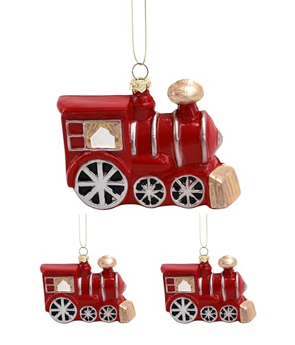 M.Kritzinger's Kunststoff-Weihnachtskugeln, Lokomotive, rot und Silber, 12 cm, 3er Set M.Kritzinger's Kunststoff-Weihnachtskugeln, Lokomotive, rot und Silber, 12 cm, 3er Set von M.Kritzinger's