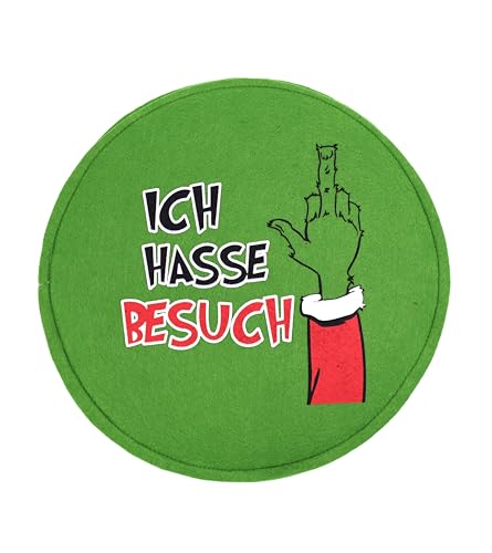 M.Kritzinger's Sitzkissen aus Filz Festtags-Muffel, 35x35 cm, 2 cm dick, rund, grün (Ich Hasse Besuch) von M.Kritzinger's