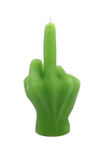 M.Kritzinger's XXL Kerze 'Festtags-Muffel' Mittelfinger, 9x18cm, Grün, Unparfümiert von M.Kritzinger's
