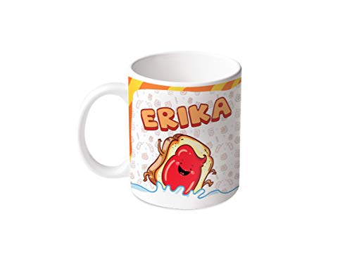 M.M. Group Tasse mit Namen und Bedeutung Erika, 11 Ounces, Keramik, mehrfarbig von M.M. Group