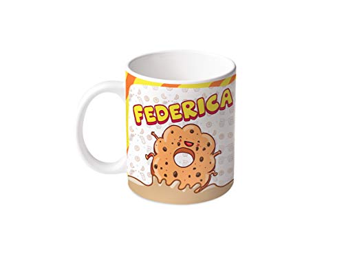 M.M. Group Tasse mit Namen und Bedeutung Federica, 11 Ounces, Keramik, mehrfarbig von M.M. Group