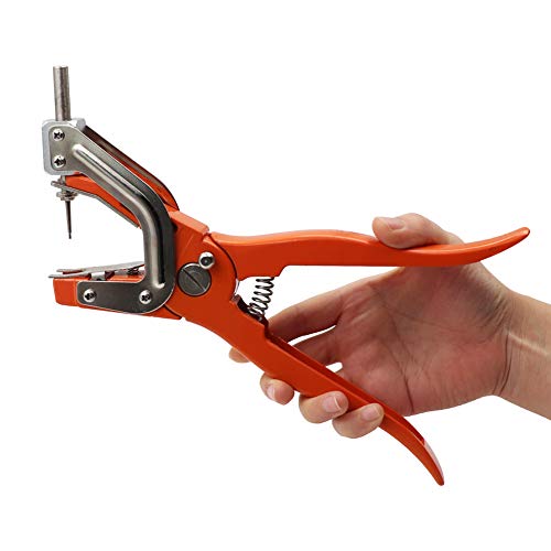 M.Z.A Hydraulische Ohrmarken-Zange Edelstahl-Tierapplikator Universal-Tagger-Puncher-Zange für Rinder Kuh Schwein Ziegenschafe von MUALROUS