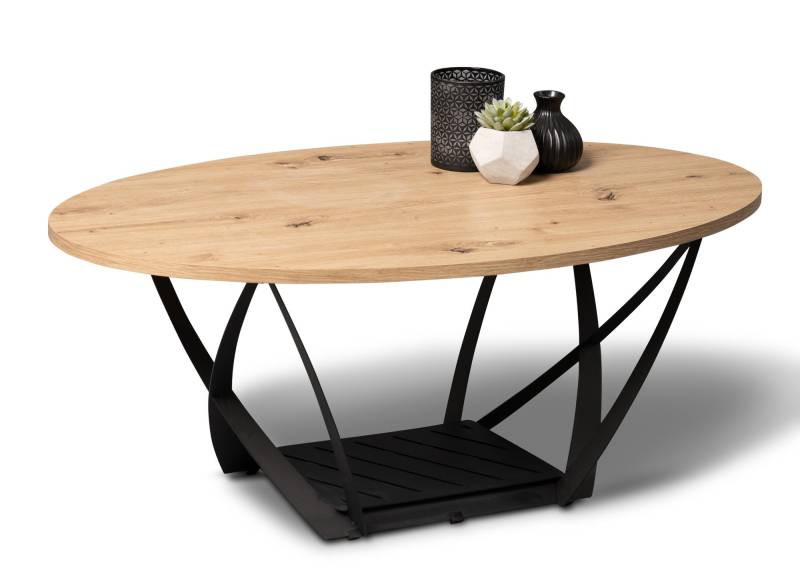 Couchtisch MONA ca. 60x100cm in Artisaneiche Dekor/schwarz von M2 Kollektion