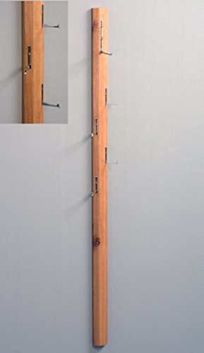 M2 Kollektion 737122 Garderobe / Wandgarderobe mit Klapphaken Palo, Echtholz Wildeiche massiv geölt, 185x8x4cm von M2 Kollektion