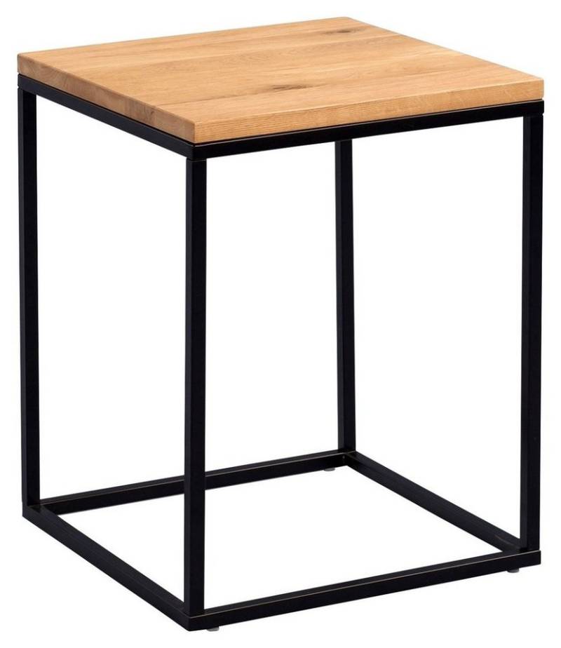 M2 Kollektion Beistelltisch RALF, Wildeiche massive, Schwarz matt, Metallgestell, B 40 cm x T 40 cm von M2 Kollektion