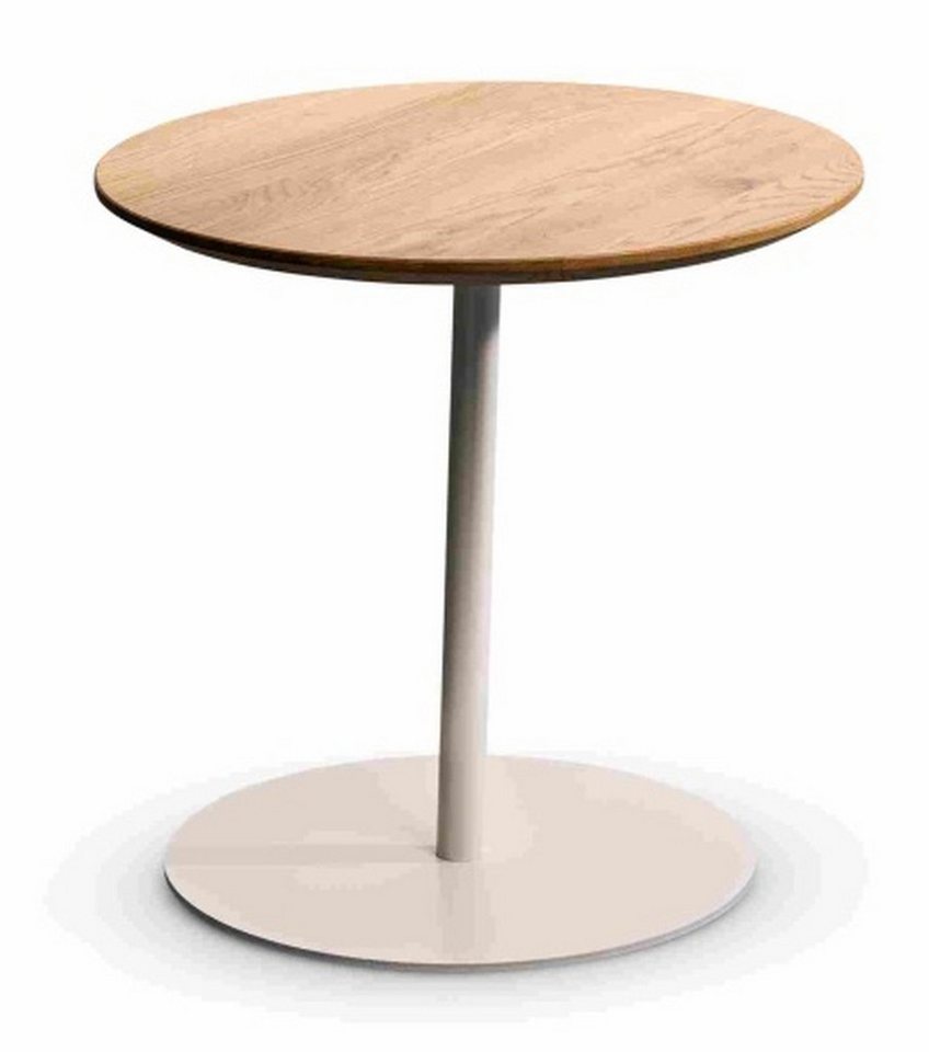 M2 Kollektion Beistelltisch in creme + Wildeiche, Metall + Massivholz - 49x50cm (HxD) von M2 Kollektion
