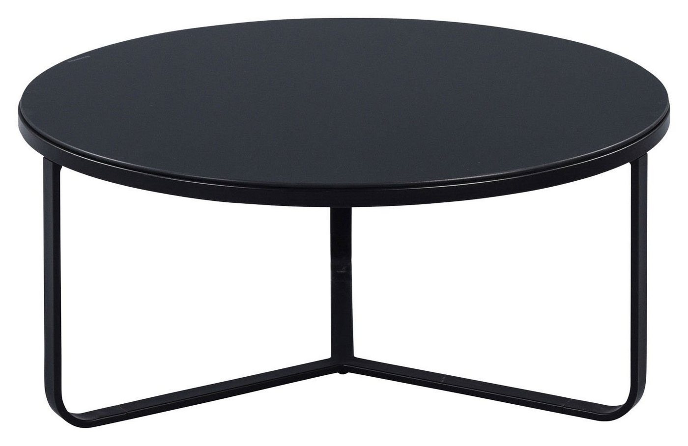 M2 Kollektion Couchtisch BOSTON, Ø 80 cm, Schwarz, Glas, Metallgestell von M2 Kollektion