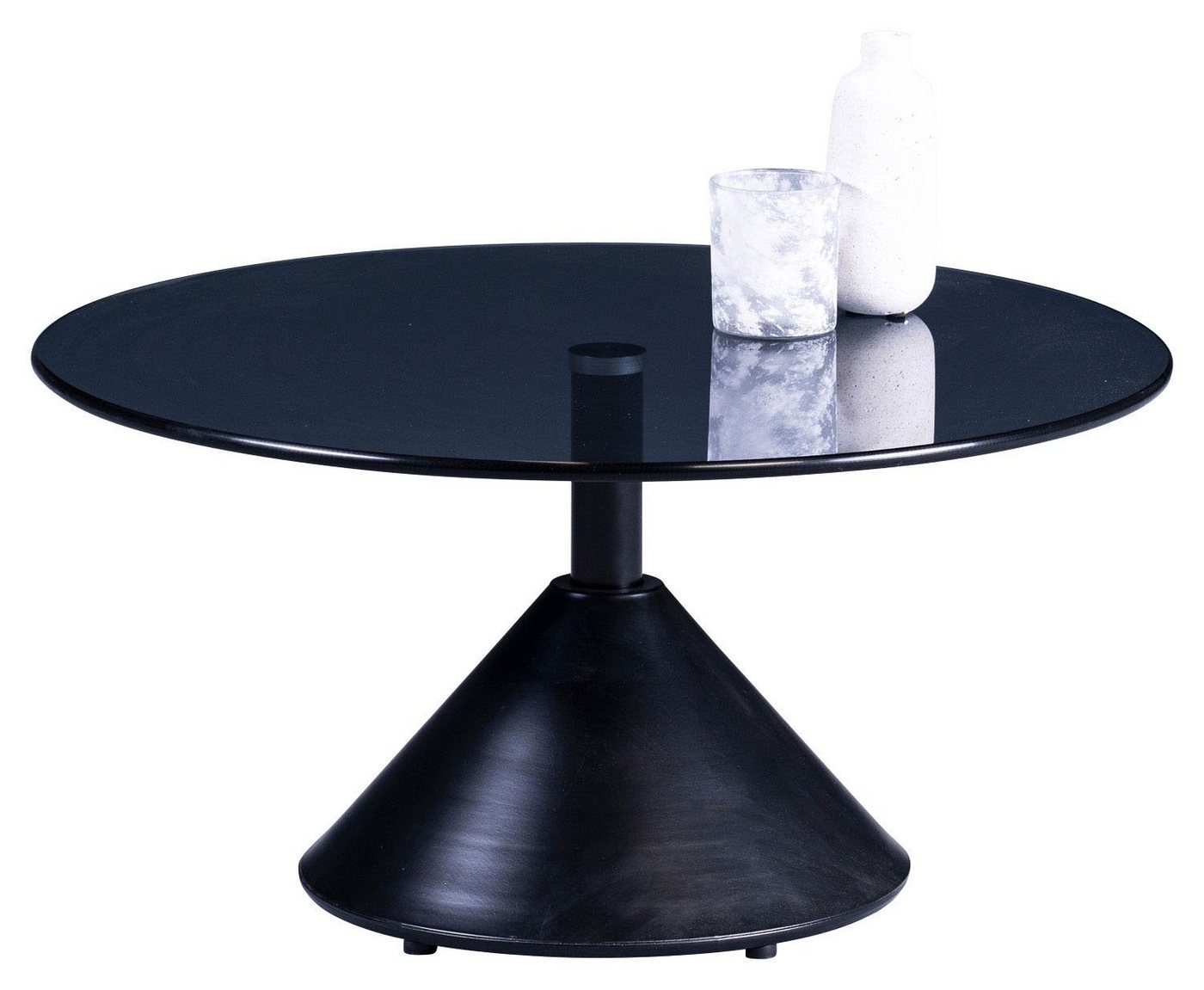 M2 Kollektion Couchtisch Couchtisch, MIEKE, Glas, Grau, Ø 80 cm von M2 Kollektion