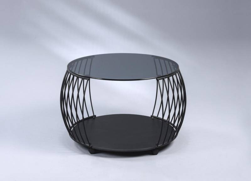 M2 Kollektion Couchtisch Shanghai 1 in Glas Grau, MDF Schwarz von M2 Kollektion