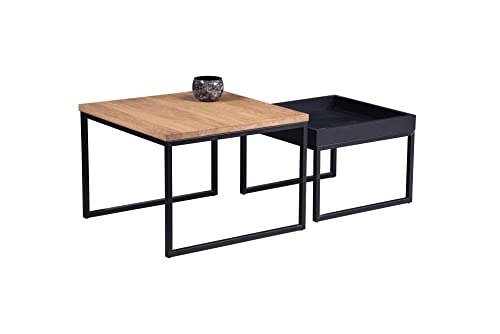 M2 Kollektion Dublin 1 Couchtisch, Holz, Kernbuche schwarz, 49x36x49 von M2 Kollektion