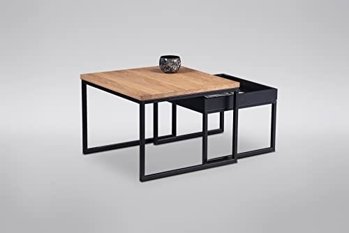 M2 Kollektion Couchtisch Dublin 2 in Wildeiche massiv, B/H/T = 60x43x60cm von M2 Kollektion