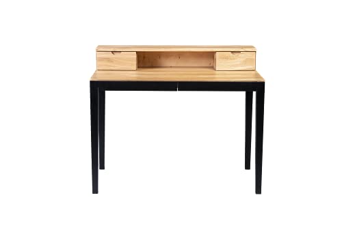 M2 Kollektion Frederick Schreibtisch, Holz, braun, schwarz, B/H/T = 110x75/91x60cm von M2 Kollektion