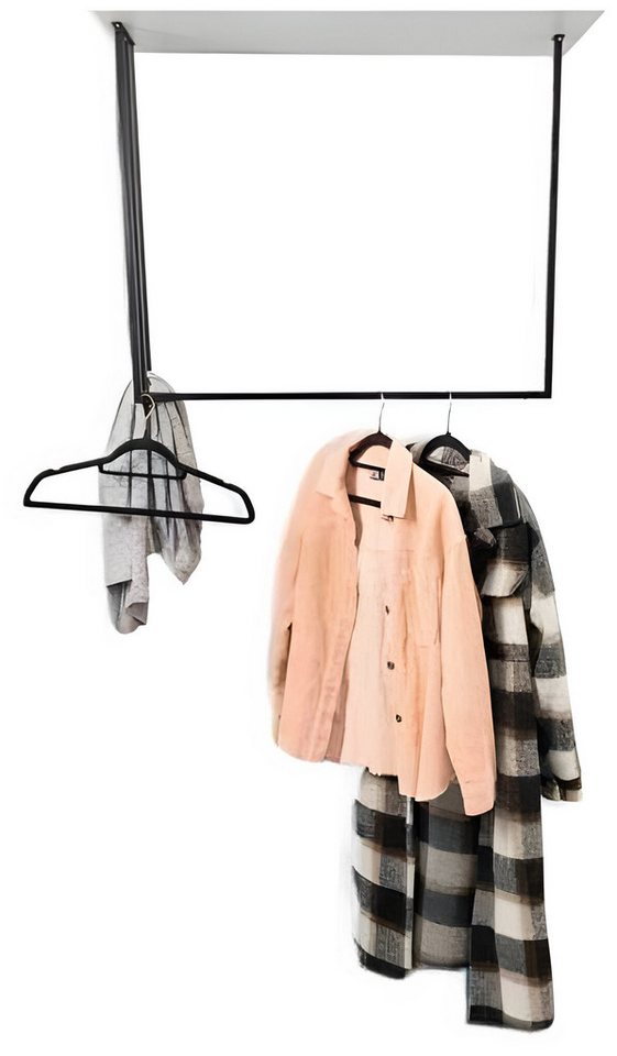 M2 Kollektion Garderobe Andorra 8, Hutablage Garderobenstange Metall 80x70x20cm von M2 Kollektion