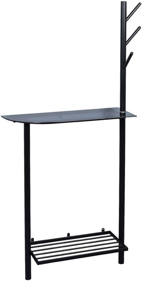 M2 Kollektion Garderobe Bilbao, Schuhablage Sicherheitsglas Metall 80x170x30cm von M2 Kollektion