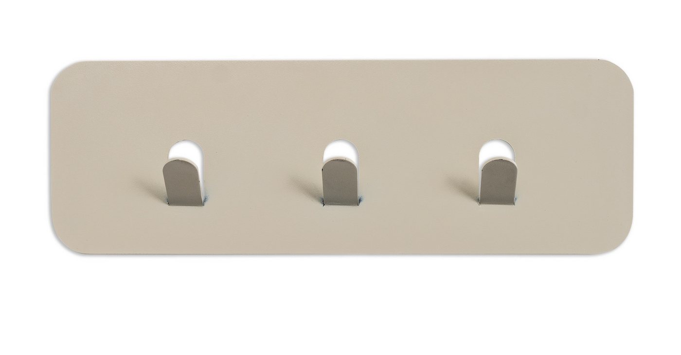 M2 Kollektion Garderobenleiste 3 Haken, in cremeweiß, Metall - 30x10x3cm (BxHxT) von M2 Kollektion