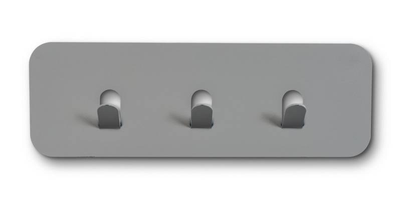 M2 Kollektion Garderobenleiste 3 Haken, in grau, Metall - 30x10x3cm (BxHxT) von M2 Kollektion