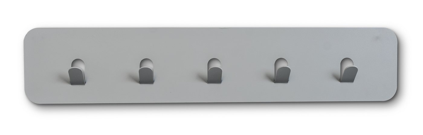 M2 Kollektion Garderobenleiste 5 Haken, in grau, Metall - 50x10x3cm (BxHxT) von M2 Kollektion