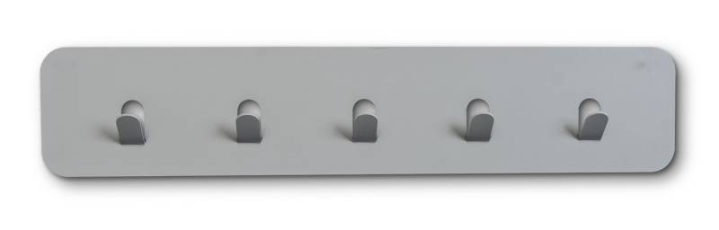 M2 Kollektion Garderobenleiste 5 Haken, in grau, Metall - 50x10x3cm (BxHxT) von M2 Kollektion