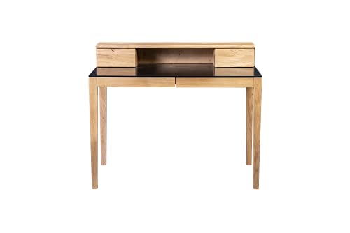 M2 Kollektion Henrik Schreibtisch, Holz, braun, schwarz, B/H/T = 110x75/91x60cm von M2 Kollektion