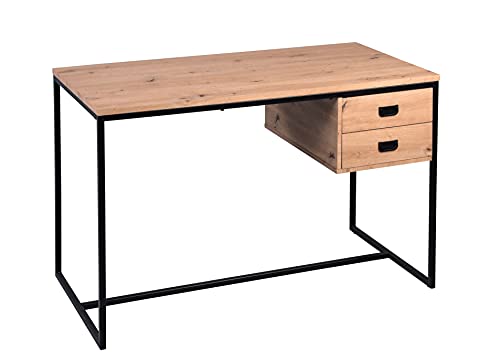 M2 Kollektion Melbourne Schreibtisch, Holzwerkstoff, braun, schwarz, B/H/T = 110x75x60cm von M2 Kollektion