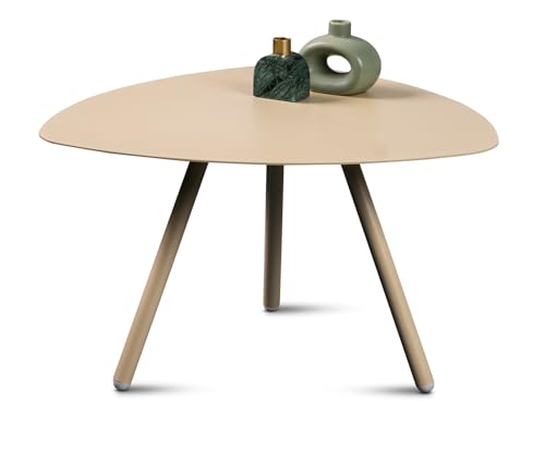 M2 Kollektion Mira 3 – Moderner Couchtisch 60x60x35 cm | Pulverbeschichtetes Metall, beige | Outdoorfähig, wetterfest & pflegeleicht | Perfekt als Couchtisch, Beistelltisch oder Balkon-Tisch von M2 Kollektion
