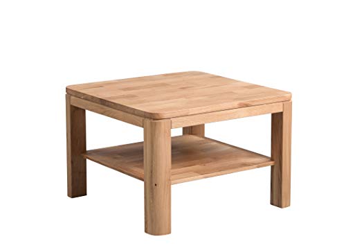 M2 Kollektion Telfs 1 Couchtisch, Echtholz Wildeiche massiv geölt, braun, 65x65cm, Höhe 44cm von M2 Kollektion