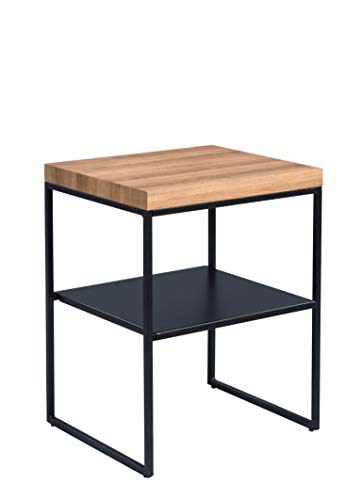 M2 Kollektion Vista 4 Beistelltisch, MDF Dekor Eiche braun, 50x40cm, Höhe 62cm von M2 Kollektion