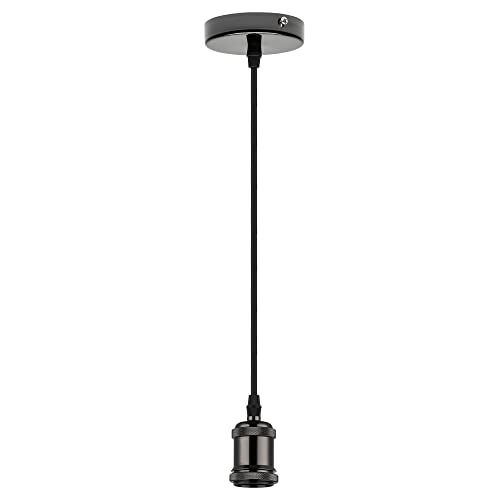 Lampenaufhängung, E27 Lampenfassung mit Kabel, 150CM Schnurpendel schwarze Perle EC1533 von M2 OUTLET