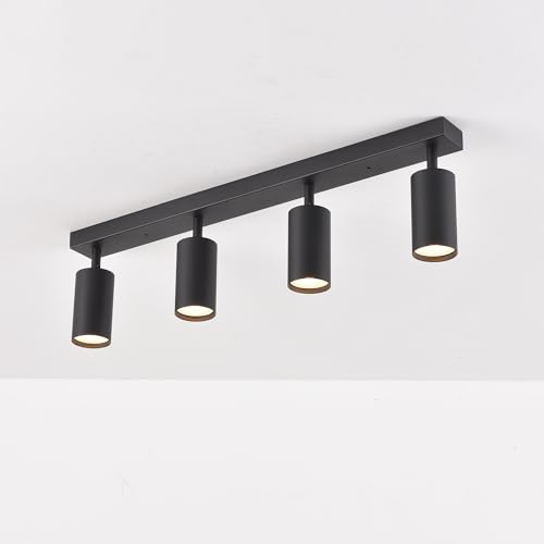 M2 OUTLET Aufbauleuchten: LED 4-flammig schwenkbare Deckenleuchte | Deckenspots schwarz für LED Spot, normale Halogen von M2 OUTLET