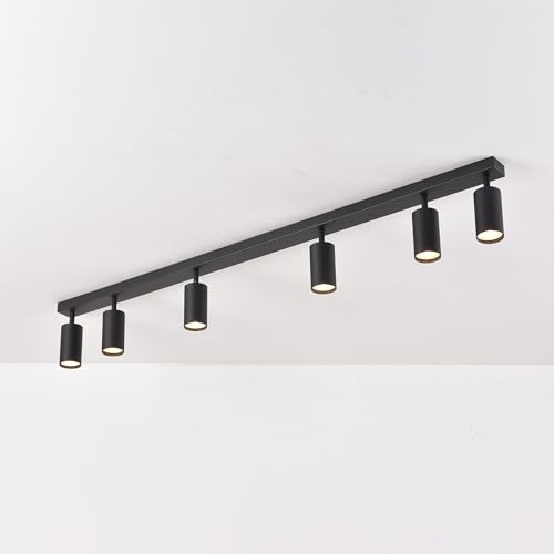 M2 OUTLET Aufbauleuchten: LED 6-flammig schwenkbare Deckenleuchte | Deckenspots schwarz für LED Spot, normale Halogen von M2 OUTLET