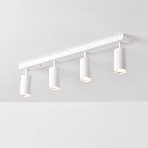 M2 OUTLET Aufbaurahmen: LED 4-flammig schwenkbare Deckenleuchte | Deckenspots mattweiß für LED Spot, normale Halogen von M2 OUTLET