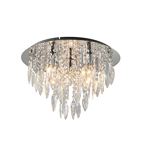 M2 OUTLET: LED-Kristall-Deckenleuchte/Kronleuchter (Chrom) Ø46cm, klar mit Besätzen von M2 OUTLET