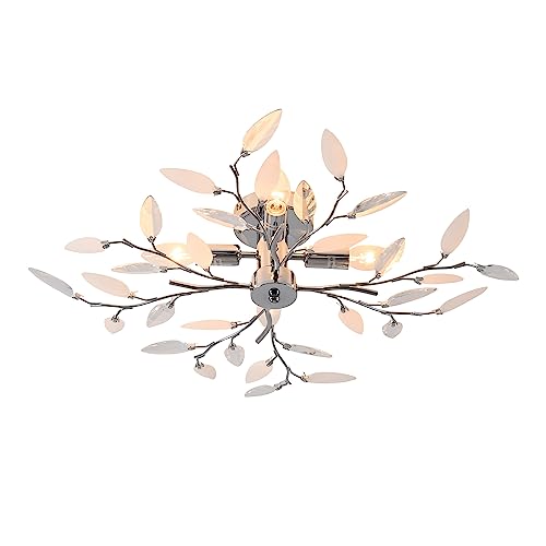 M2 OUTLET moderne Deckelneuchte/Blätter-Deckenleuchte (Chrom) Ø60cm, 230V von M2 OUTLET