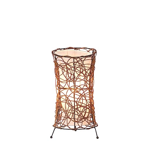 M2 OUTLET Tischleuchten SKOV 41652 Ø20CM 1 flammig, E27 Rattan, Stoffschirm für LED Spot, normale Halogen von M2 OUTLET