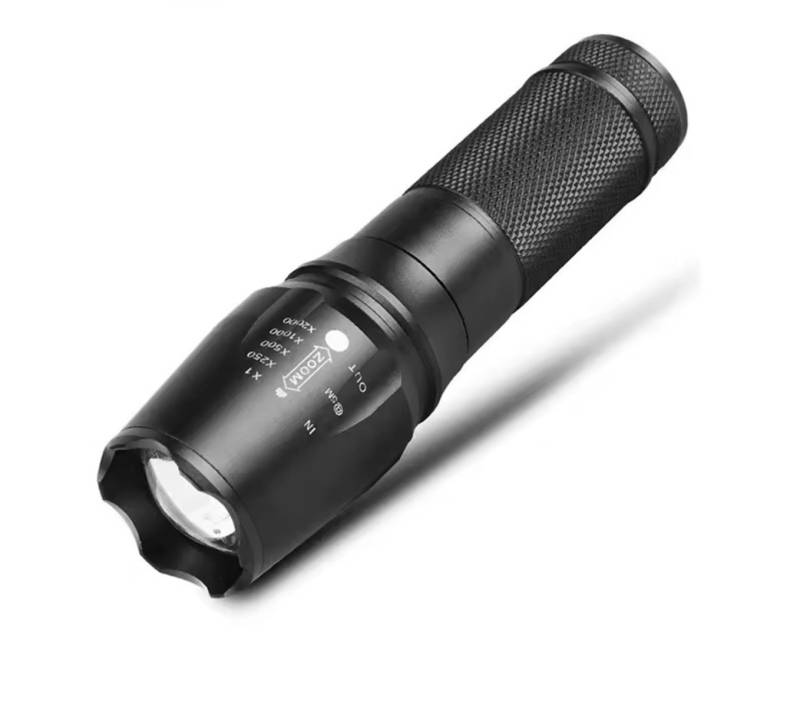 Qivee LED Taschenlampe 76-1 (Packung, 3-St., 1x Taschenlampe, 1x Akku, 1x Ladegerät), Kompakte Abmessungen und leichtes Gewicht von Qivee