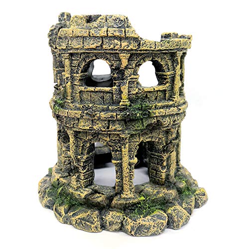 M2cbridge Antike Römische Säule Ruinen Europäische Burg Aquarium Dekorationen Aquarium Versteck Felsen (Römische Säule rund) von M2cbridge