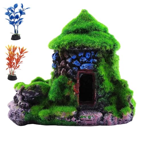 M2cbridge Aquarium-Dekoration, Fischversteck mit grünem lebensechten Moos (Stil 1) von M2cbridge