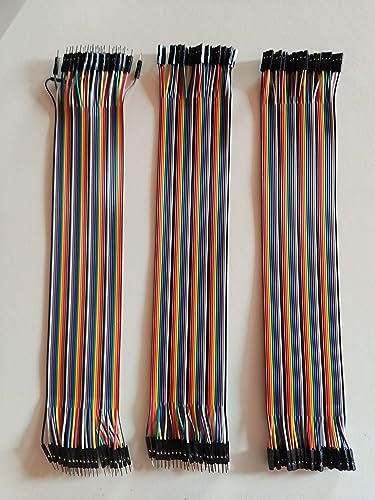 M4D 120 stk Jumper Kabel 30 cm 3er Set MM +MF + FF Drahtbrücken für Arduino von M4D
