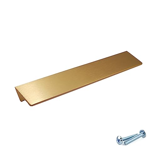 M4TEC Fingerzug-Griffe aus Metall Moderne Küchentürgriffe Schrankzuggriffe Schubladen-Ziehgriffe Schlafzimmer Bad Möbelgriffe. Serie VD8: 32 mm BA 10er Pack Messing gebürstet von M4TEC