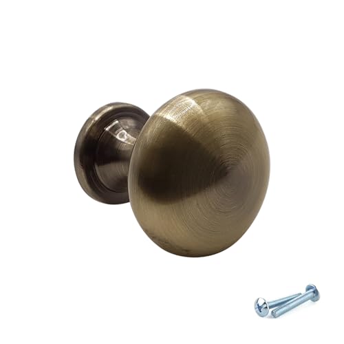 M4TEC Möbelknopf Möbelgriff Schubladengriff Knopfgriff Schlafzimmer Küchenschrank AltMessing. VH4 Serie: 29 mm 10er Pack von M4TEC