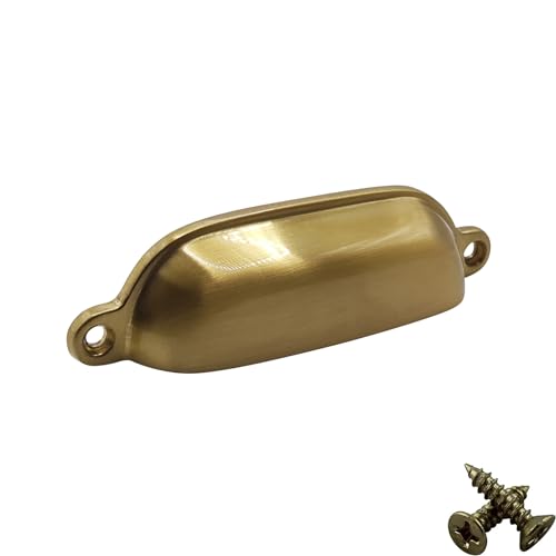 M4TEC Muschelgriff Schalengriff Möbelgriff Schubladengriff Schlafzimmer Küchenschrank AltMessing. VG4 Serie: 96 mm BA 10er Pack von M4TEC
