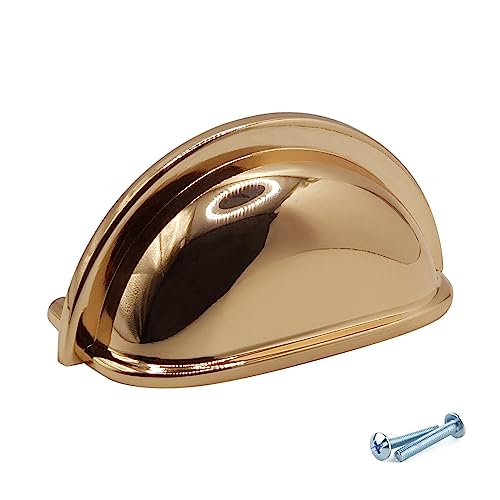 M4TEC Muschelgriff Schalengriff Möbelgriff Schubladengriff Schlafzimmer Küchenschrank Gold Poliert. VD7 Serie: 76 mm BA von M4TEC