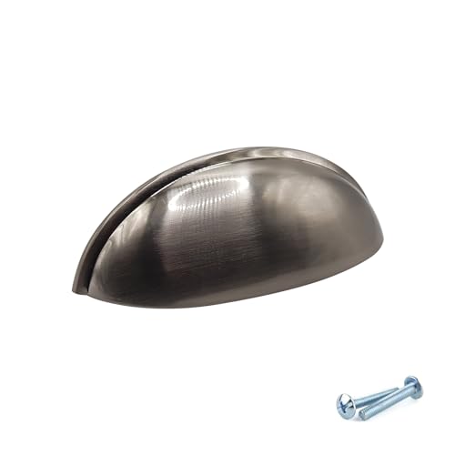 M4TEC Muschelgriff Schalengriff Möbelgriff Schubladengriff Schlafzimmer Küchenschrank Nickel gebürstet. VG6 Serie: 64 mm BA von M4TEC