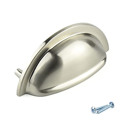 M4TEC Muschelgriff Schalengriff Möbelgriff Schubladengriff Schlafzimmer Küchenschrank Nickel. F9 Serie: 76 mm BA von M4TEC