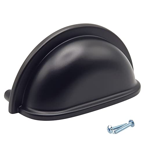 M4TEC Muschelgriff Schalengriff Möbelgriff Schubladengriff Schlafzimmer Küchenschrank Schwarz. VD7 Serie: 76 mm BA 10er Pack von M4TEC