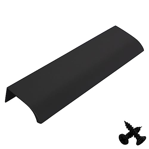M4TEC Verdeckte Fingerzug-Griffe aus Metall Kantendesign Moderne Küchentürgriffe Schrankzuggriffe Schubladen-Ziehgriffe Schlafzimmer Bad Möbelgriffe. Serie VD3: 448 mm BA Schwarz von M4TEC