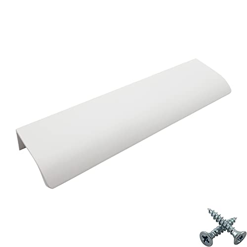 M4TEC Verdeckte Fingerzug-Griffe aus Metall Kantendesign Moderne Küchentürgriffe Schrankzuggriffe Schubladen-Ziehgriffe Schlafzimmer Bad Möbelgriffe. Serie VD3: 96 mm BA 10er Pack Weiß von M4TEC